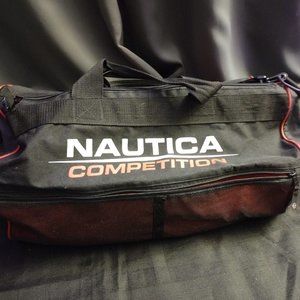 Vintage 90s Nautica Competition Duffle Gym Bag Red